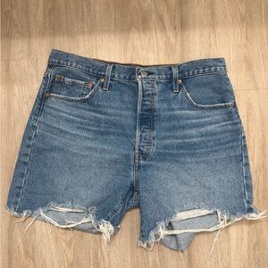 Levi's 501 Distressed Blue Jean Shorts